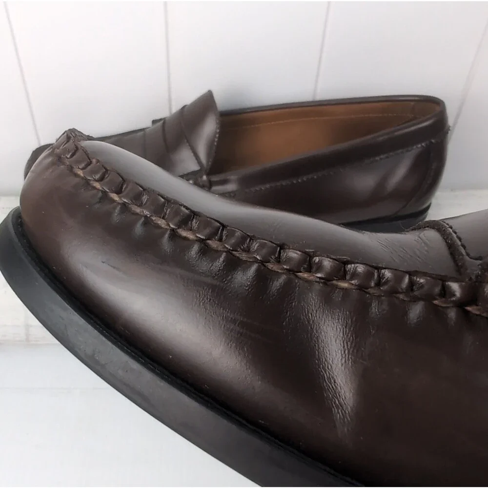 J Crew Camden Penny Loafers Men’s 11.5 Dark Brown Leather Rubber Sole AV166